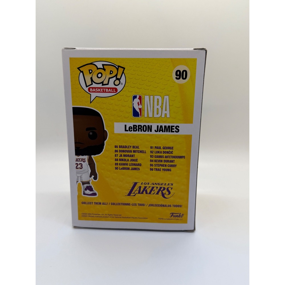 Funko Pop NBA LeBron James #90 Lakers Alternate White Jersey Vinyl Figure Boxed - Picture 4 of 7